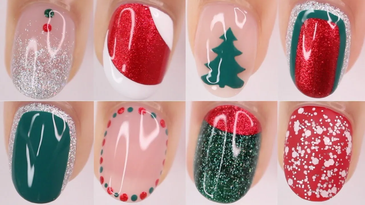 QUICK AND EASY CHRISTMAS NAIL DESIGNS | Christmas nail art compilation perfect for beginners!